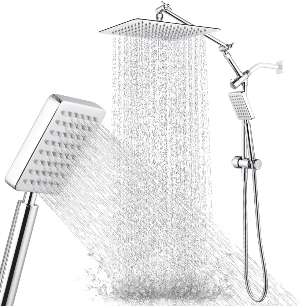 POP SANITARYWARE 10-Inch All-Metal Chrome Shower Head Combo