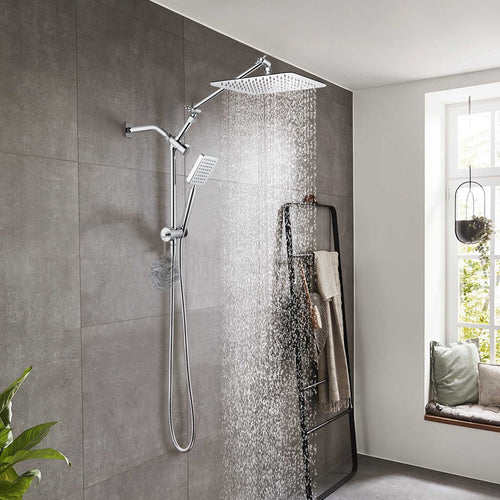 POP SANITARYWARE 10-Inch All-Metal Chrome Shower Head Combo