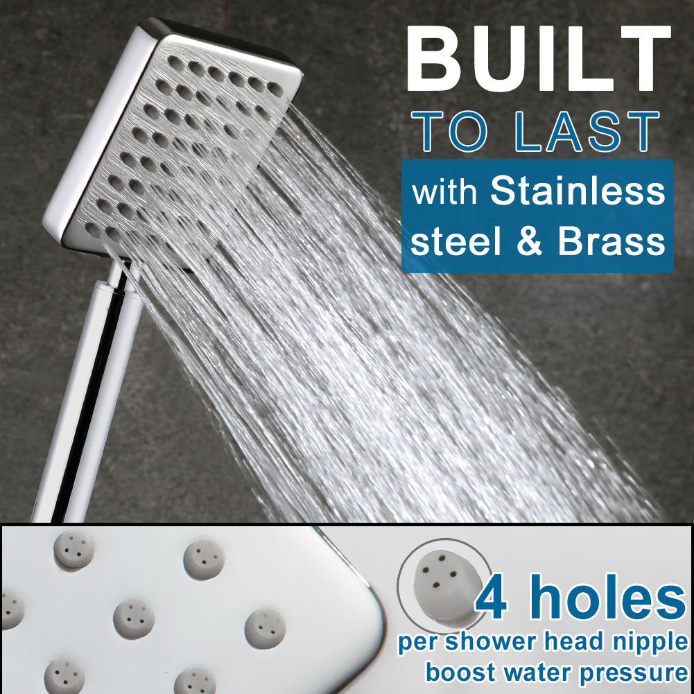 POP SANITARYWARE 10-Inch All-Metal Chrome Shower Head Combo
